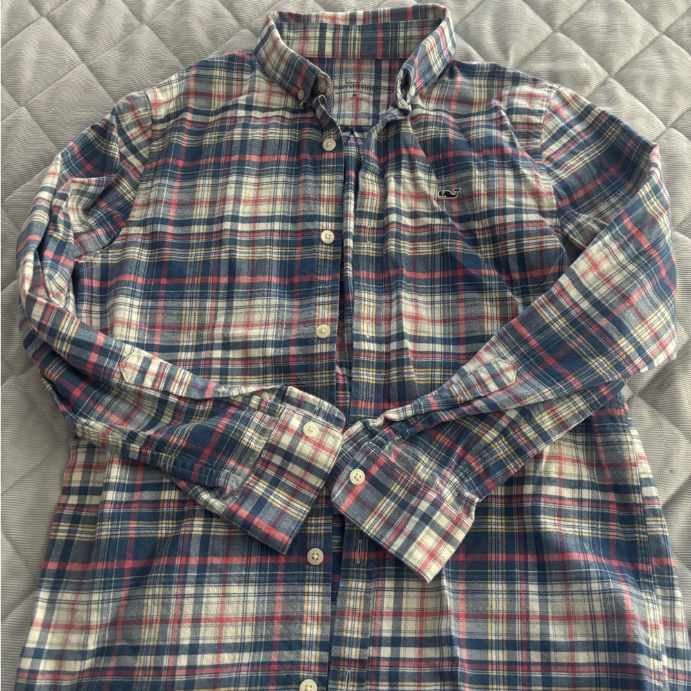 Vineyard Vines Men's Plaid Shirt - Blue, Red, Cream
